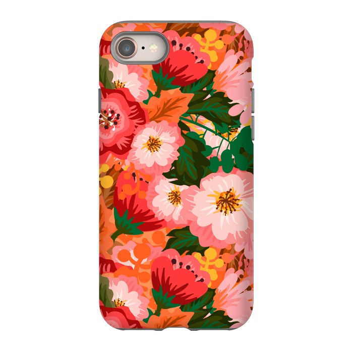 iPhone 8 StrongFit Bouquet of flowers in pom poms and dahlias by ArtsCase