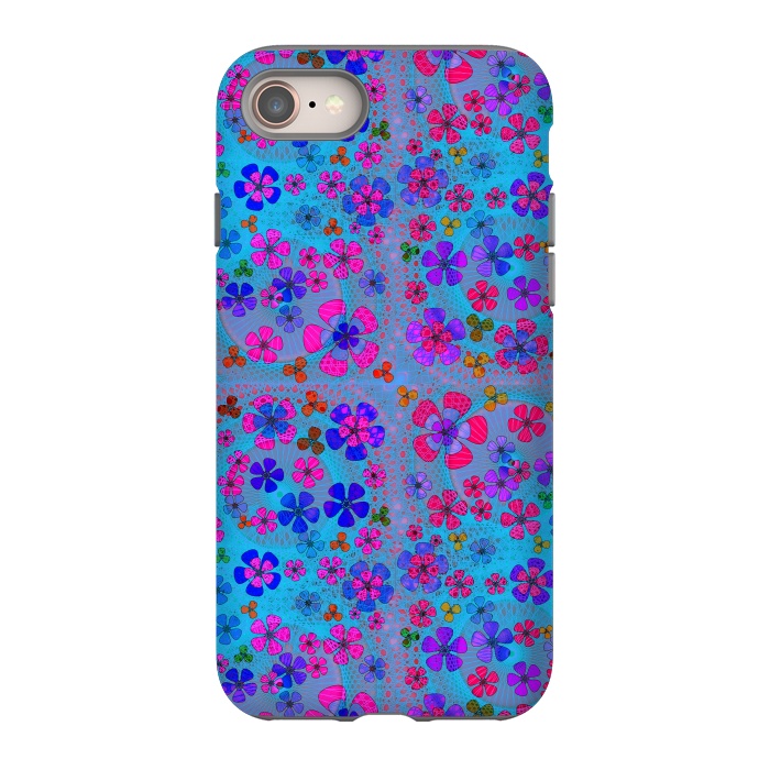 iPhone 8 StrongFit psychedelic flowers in summer by ArtsCase