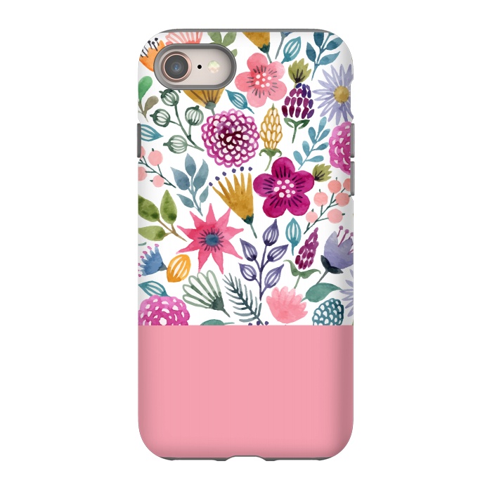 iPhone 8 StrongFit watercolor flowers for summer by ArtsCase