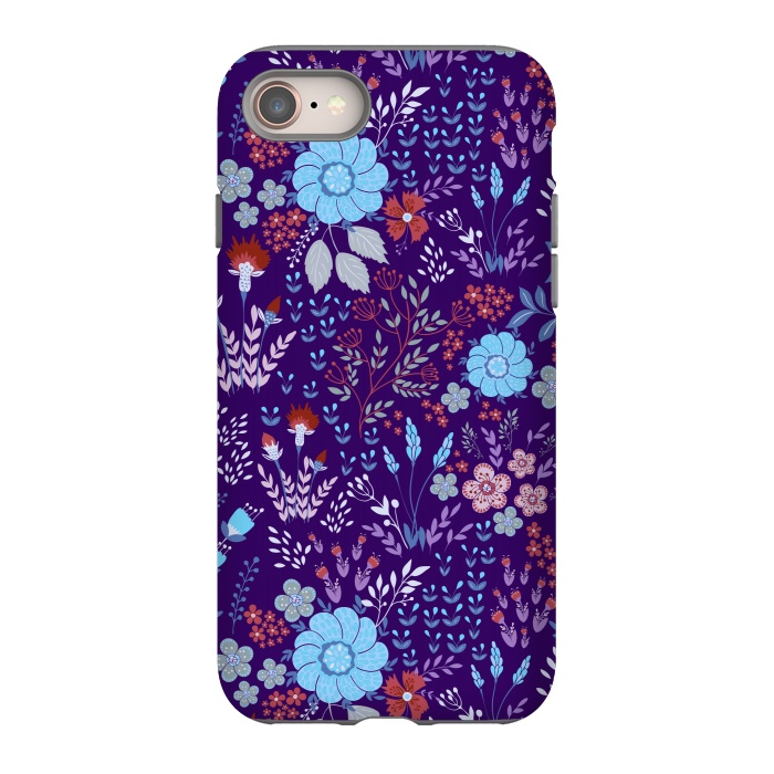iPhone 8 StrongFit tiny flowers in cold colors by ArtsCase