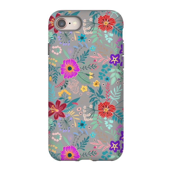 iPhone 8 StrongFit flower patterns on gray background by ArtsCase