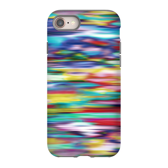 iPhone 8 StrongFit Ikat Blurred Stripes Multicolor by Ninola Design