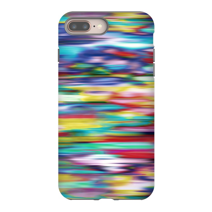 iPhone 8 plus StrongFit Ikat Blurred Stripes Multicolor by Ninola Design