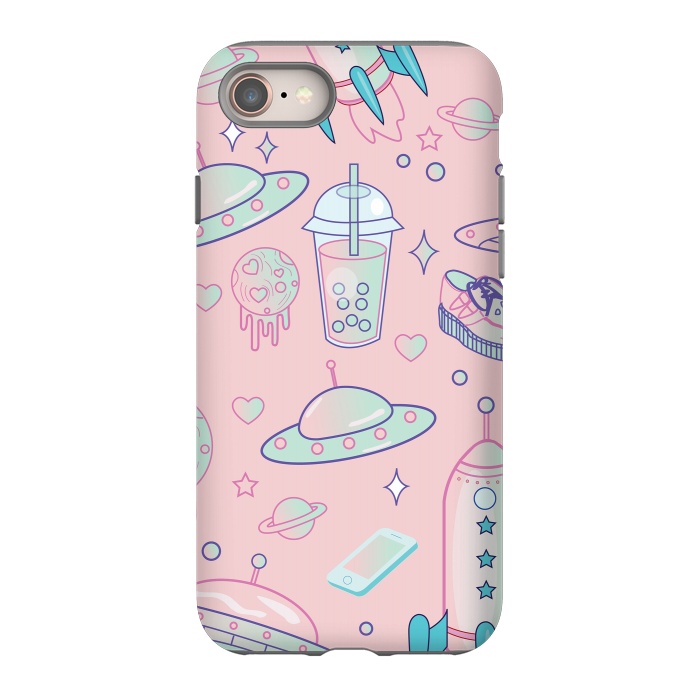 iPhone 8 StrongFit Galaxy space babe pastel goth kawaii pattern by Luna Elizabeth Art