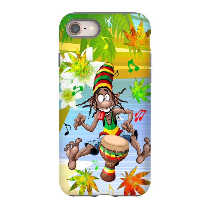 iPhone 8 StrongFit Rasta Bongo Musician funny cool character by BluedarkArt