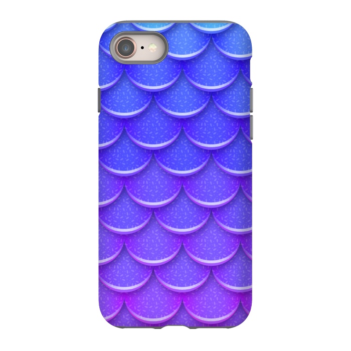 iPhone 8 StrongFit BLUE PINK SCALES PATTERN by MALLIKA