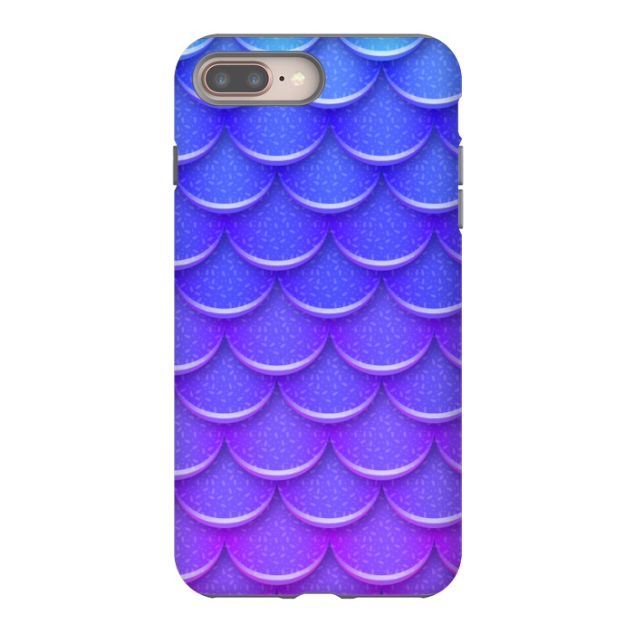iPhone 8 plus StrongFit BLUE PINK SCALES PATTERN by MALLIKA