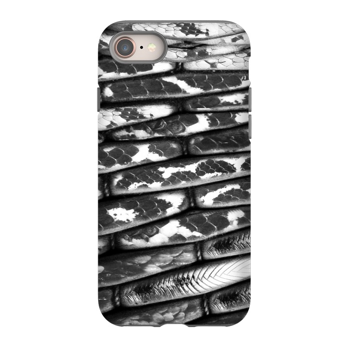 iPhone 8 StrongFit Black and white snake skin pattern by Oana 