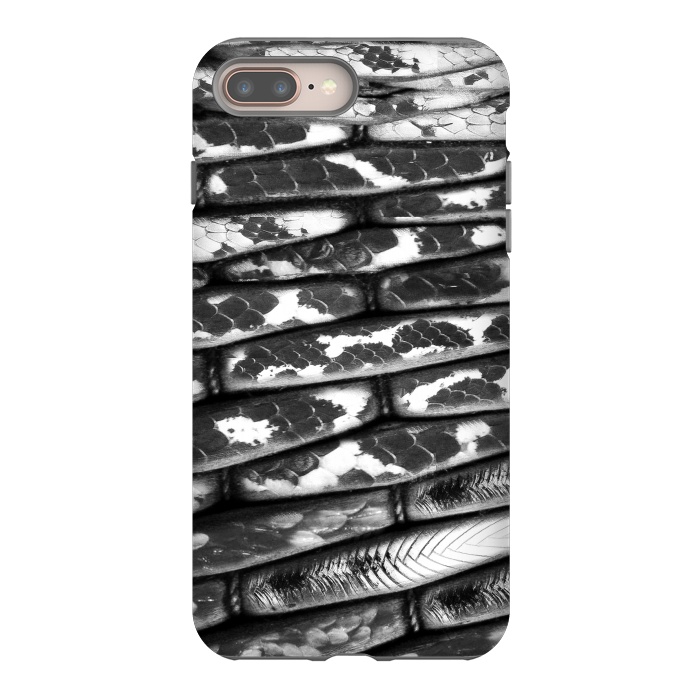 iPhone 8 plus StrongFit Black and white snake skin pattern by Oana 