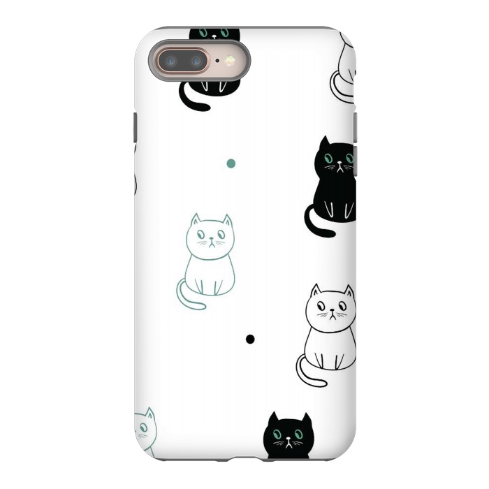 iPhone 8 plus StrongFit minimal cats by haroulita