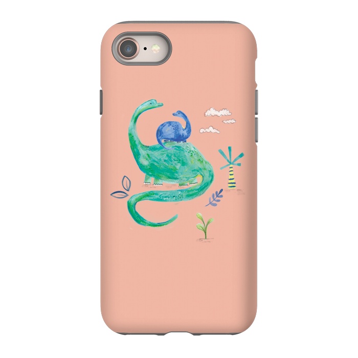 iPhone 8 StrongFit painted dinosaur  by lauradidthis
