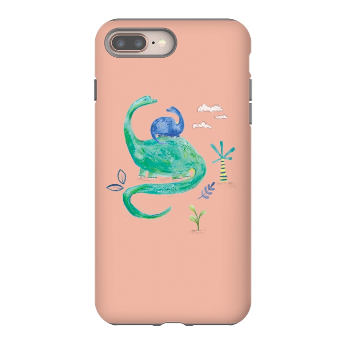 iPhone 8 plus StrongFit painted dinosaur  by lauradidthis