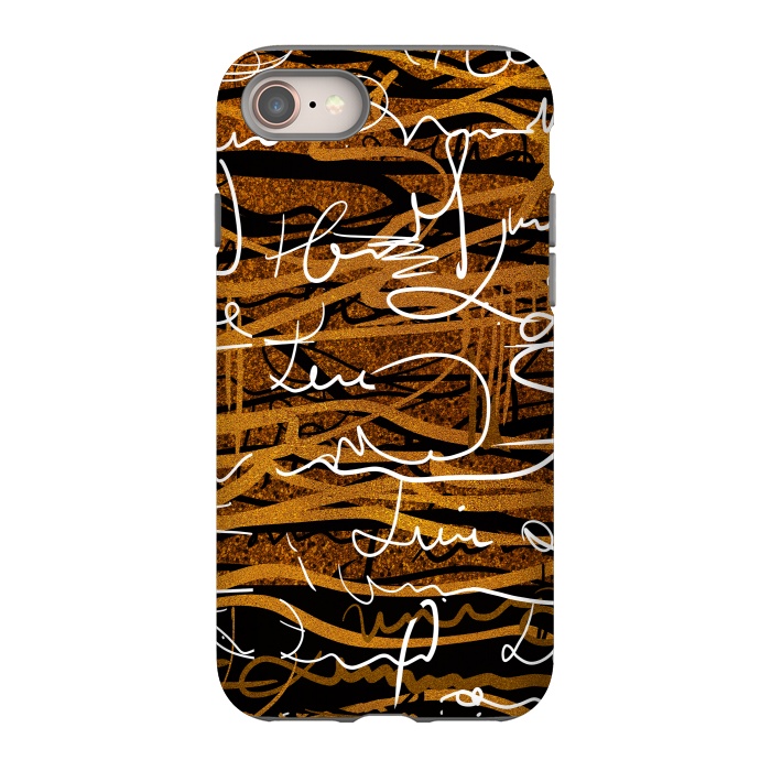 iPhone 8 StrongFit Gold text writing abstract art case by Josie