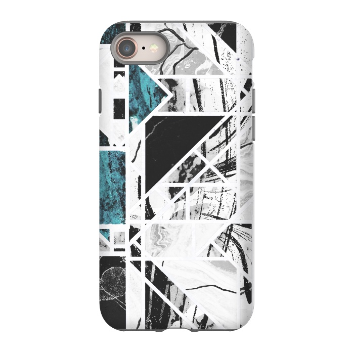 iPhone 8 StrongFit Ink brushed marble tiles by Oana 