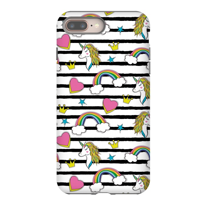 iPhone 8 plus StrongFit Unicorns Rainbows and Hearts by ArtsCase