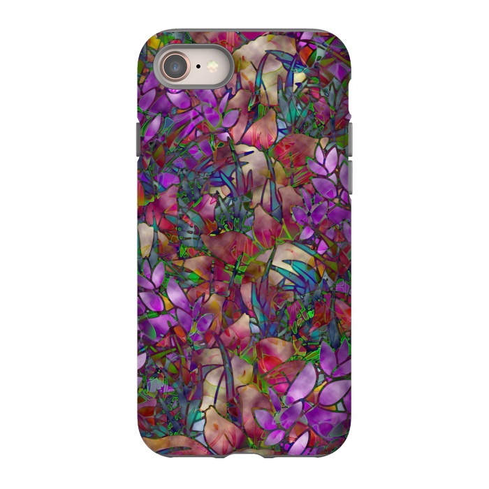 iPhone 8 StrongFit Floral Abstract Stained Glass G175 by Medusa GraphicArt