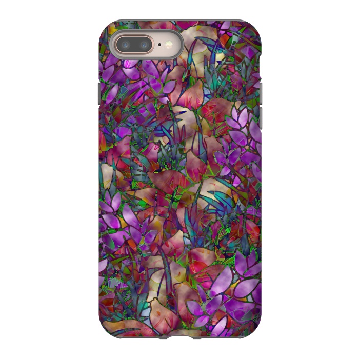 iPhone 8 plus StrongFit Floral Abstract Stained Glass G175 by Medusa GraphicArt