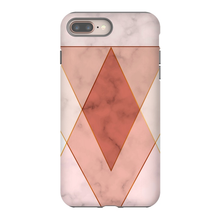 iPhone 8 plus StrongFit Modern Marble Geometric Design Triangular by ArtsCase