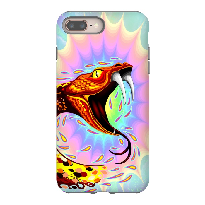 iPhone 8 plus StrongFit Snake Attack Psychedelic Art by BluedarkArt