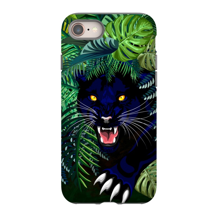 iPhone 8 StrongFit Black Panther Spirit coming out from the Jungle by BluedarkArt