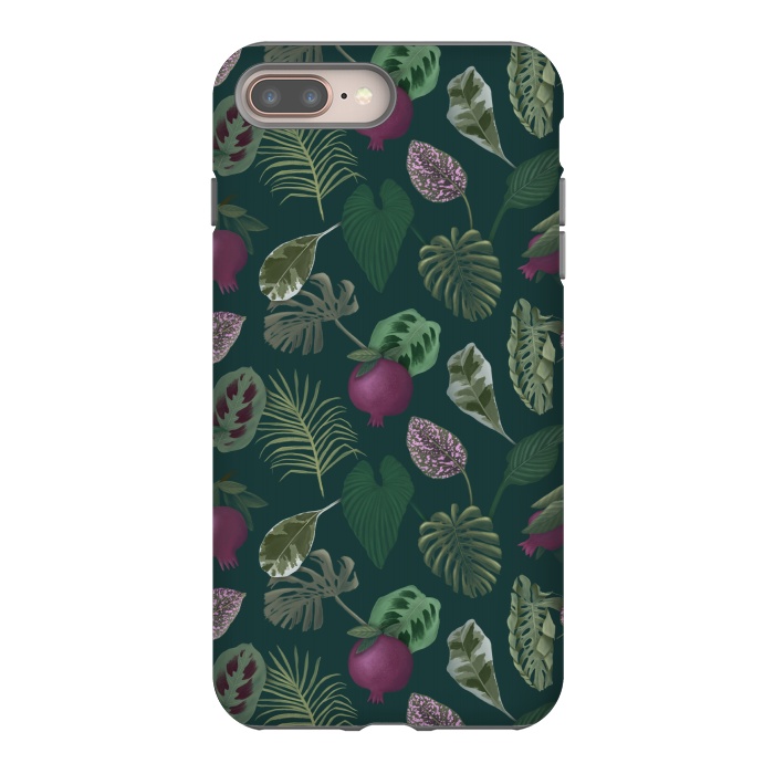 iPhone 8 plus StrongFit Pomegranates & Palm Leaves by Tishya Oedit