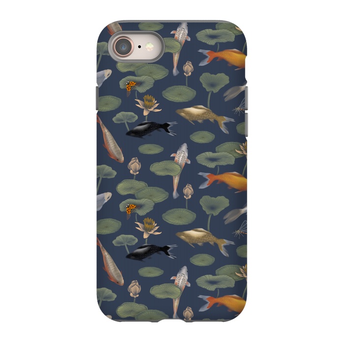 iPhone 8 StrongFit Water Lilies & Koi Fish by Tishya Oedit