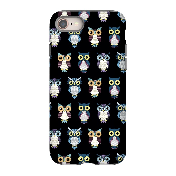 iPhone 8 StrongFit Owls pattern by Laura Nagel
