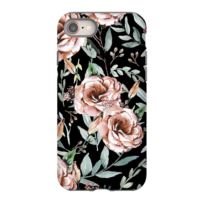 iPhone 8 StrongFit Floral Explosion Black by Anis Illustration