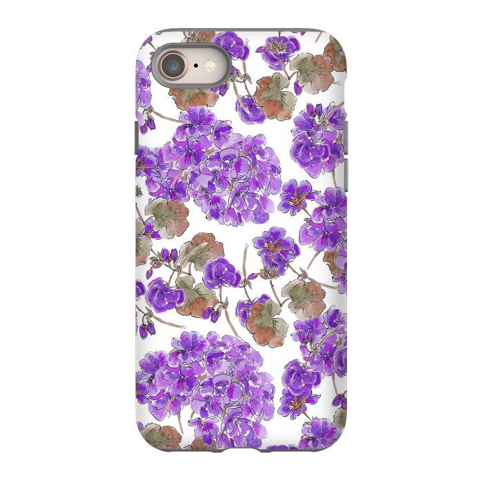 iPhone 8 StrongFit Purple Geranium by Anis Illustration