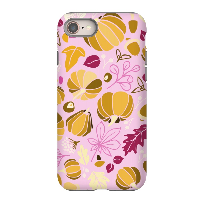 iPhone 8 StrongFit Fall Fruits in Pink and Orange by Paula Ohreen