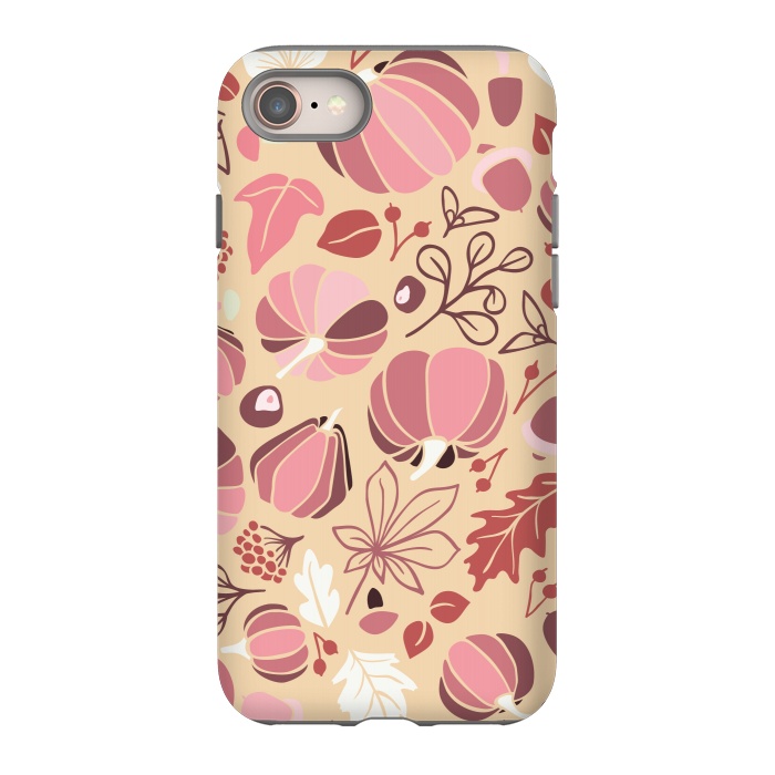 iPhone 8 StrongFit Fall Fruits in Cream and Pink by Paula Ohreen