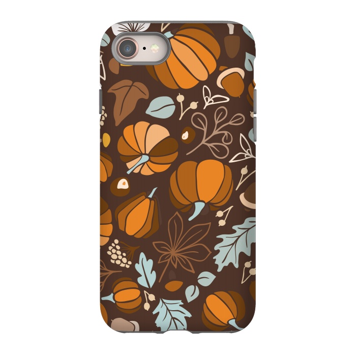 iPhone 8 StrongFit Fall Fruits in Brown and Mustard by Paula Ohreen