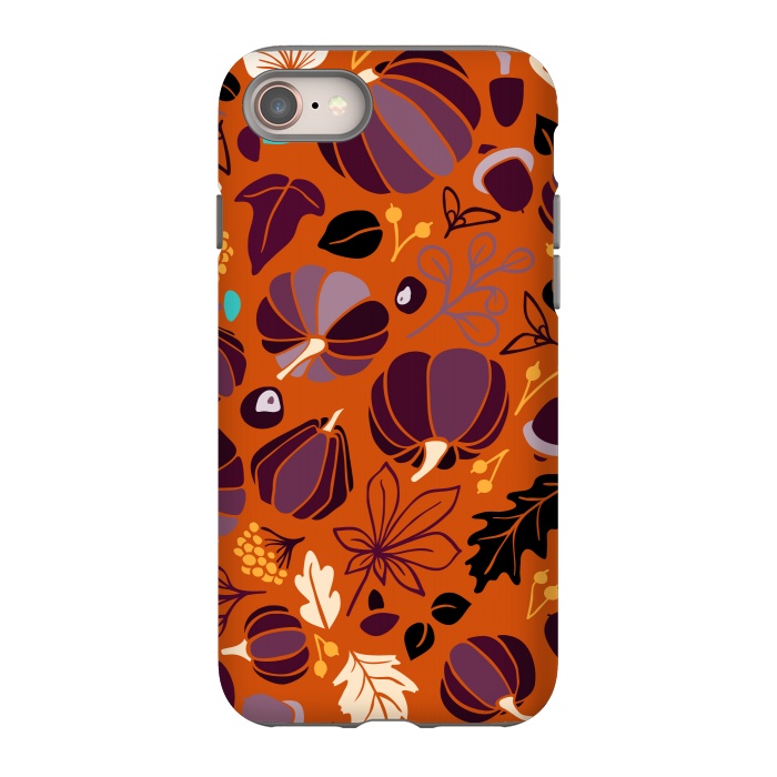 iPhone 8 StrongFit Fall Fruits in Orange and Purple by Paula Ohreen
