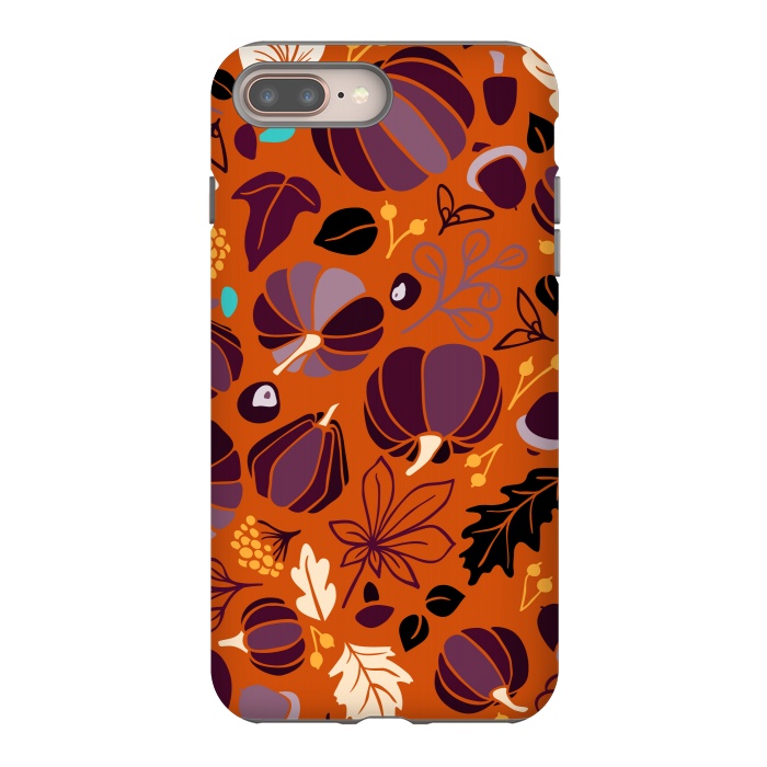 iPhone 8 plus StrongFit Fall Fruits in Orange and Purple by Paula Ohreen