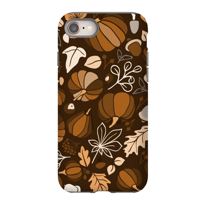 iPhone 8 StrongFit Fall Fruits in Brown and Beige by Paula Ohreen