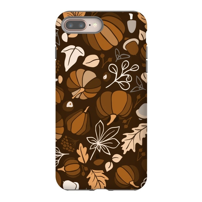 iPhone 8 plus StrongFit Fall Fruits in Brown and Beige by Paula Ohreen