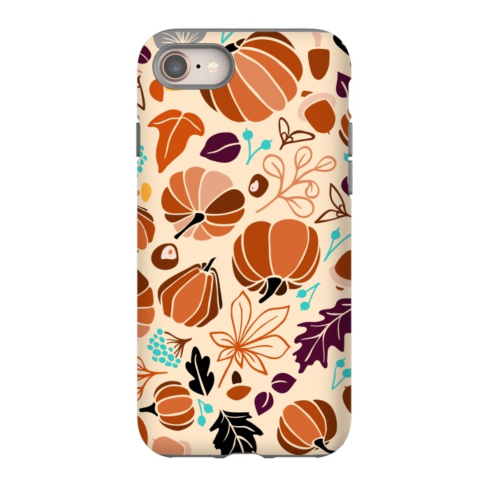iPhone 8 StrongFit Fall Fruits in Cream and Orange by Paula Ohreen