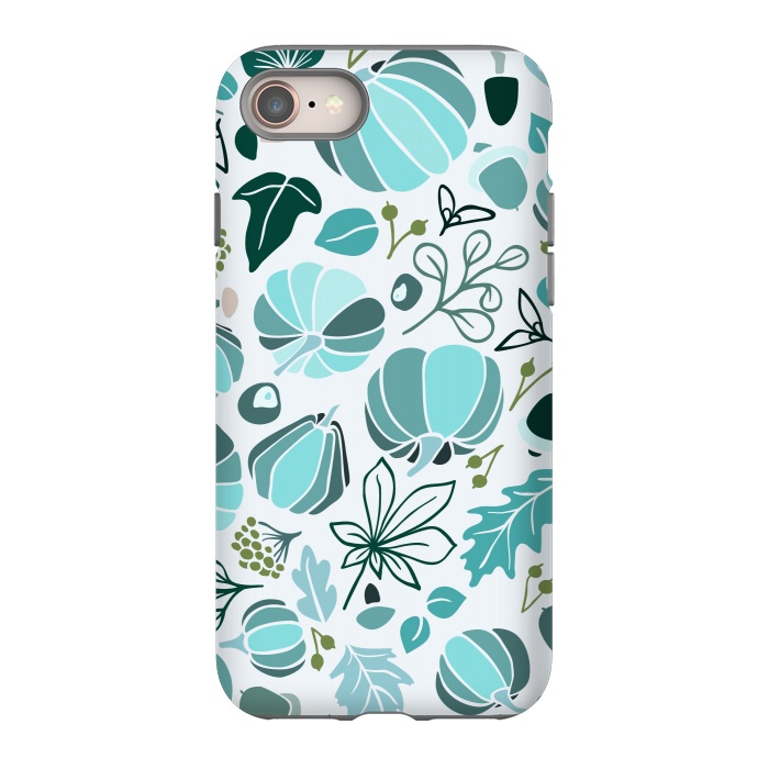 iPhone 8 StrongFit Fall Fruits in Blue and Green by Paula Ohreen