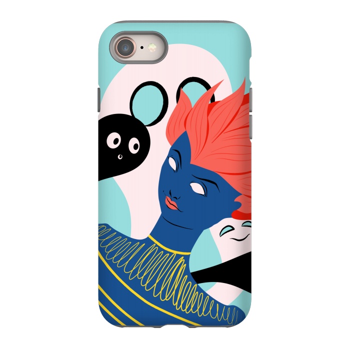 iPhone 8 StrongFit Alien Girl With Ghost Imaginary Friends by Boriana Giormova
