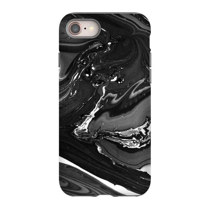 iPhone 8 StrongFit black white minimal marble by haroulita
