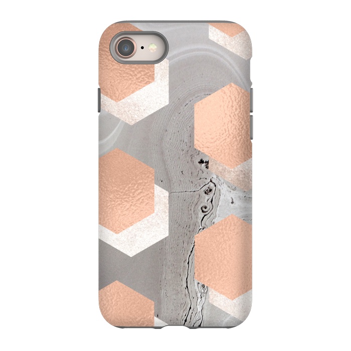 iPhone 8 StrongFit rose gold marble by haroulita