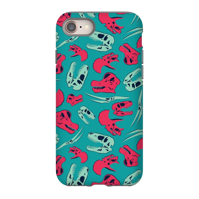 iPhone 8 StrongFit Skull Roll - Teal by Melissa Lee