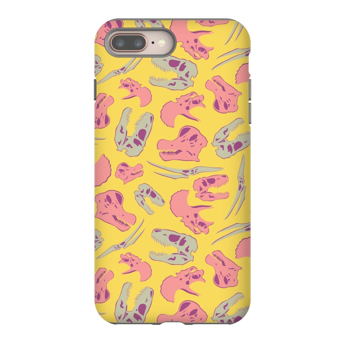 iPhone 8 plus StrongFit Skull Roll - Yellow by Melissa Lee