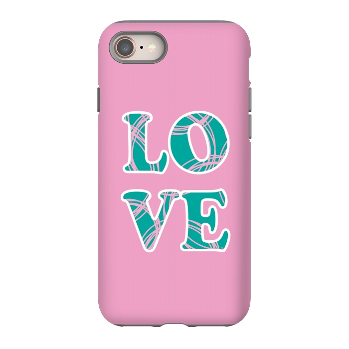 iPhone 8 StrongFit Pink Love Typo by Martina