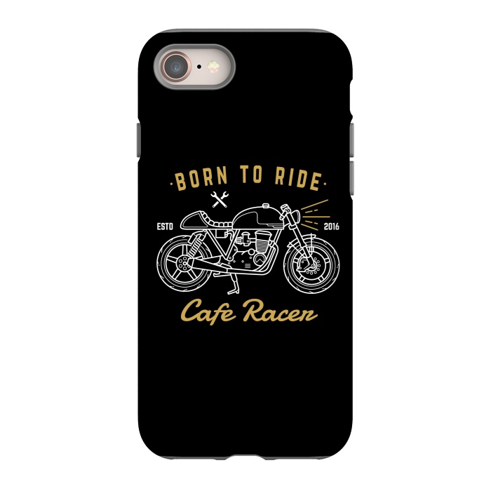 iPhone 8 StrongFit Born to Ride Cafe Racer by Afif Quilimo
