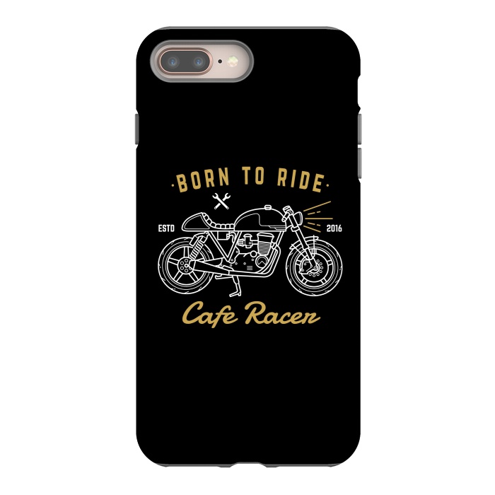 iPhone 8 plus StrongFit Born to Ride Cafe Racer by Afif Quilimo