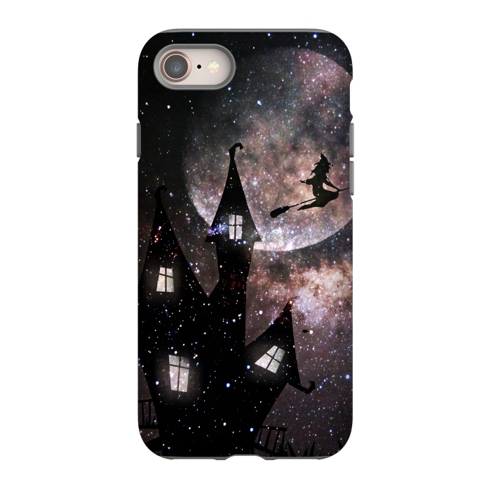 iPhone 8 StrongFit Flying witch and dark house at night by Oana 