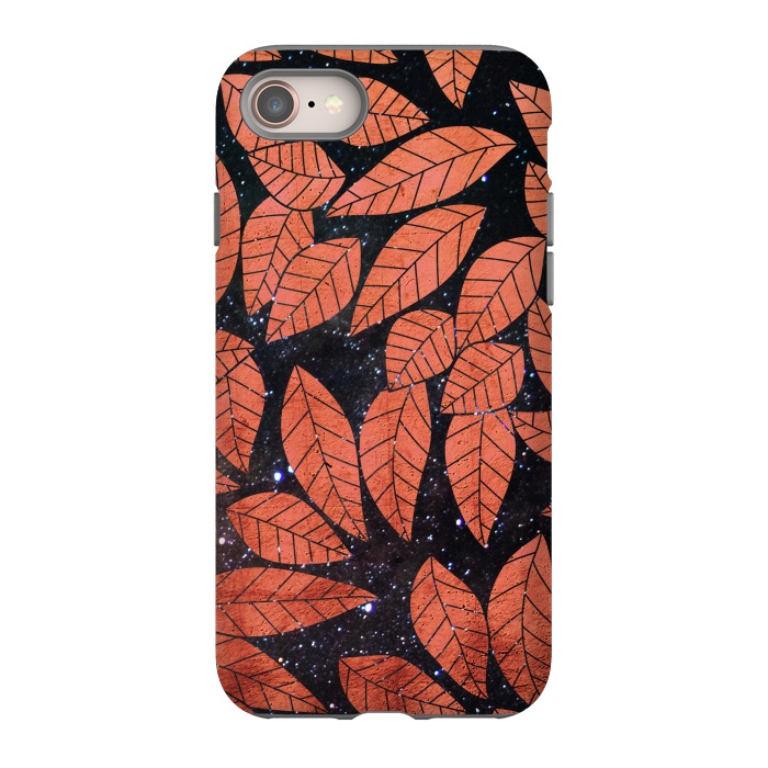 iPhone 8 StrongFit Rust autumn leaves pattern by Oana 