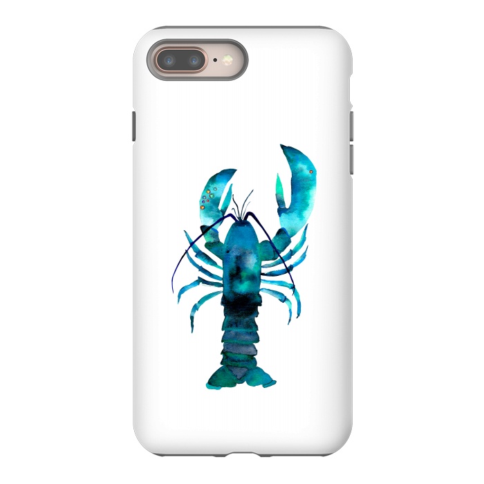 iPhone 8 plus StrongFit Blue Lobster by Amaya Brydon