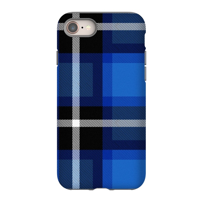 iPhone 8 StrongFit Blue Scottish Plaid by TMSarts